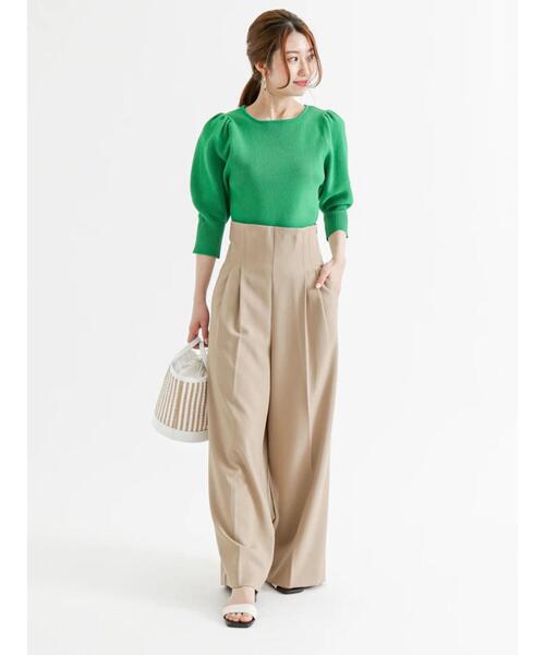 Te chichi（テチチ）の「スポンディッシュボリュームスリーブニット（ニット/セーター・レディース・グリーン/ブラック/オフホワイト・ﾌﾘ-）」の15枚目の写真