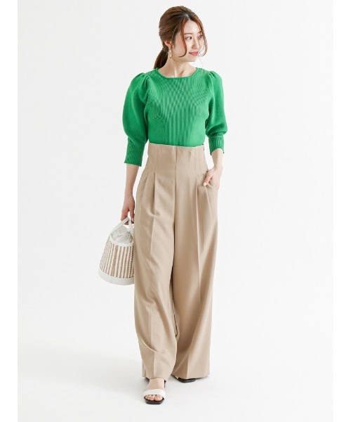 Te chichi（テチチ）の「スポンディッシュボリュームスリーブニット（ニット/セーター・レディース・グリーン/ブラック/オフホワイト・ﾌﾘ-）」の10枚目の写真