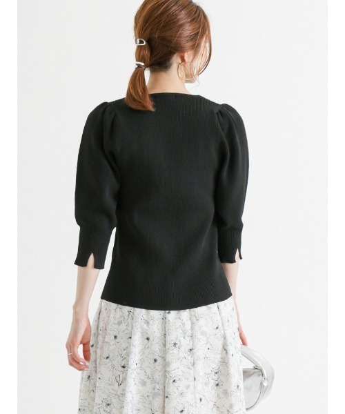 Te chichi（テチチ）の「スポンディッシュボリュームスリーブニット（ニット/セーター・レディース・グリーン/ブラック/オフホワイト・ﾌﾘ-）」の7枚目の写真