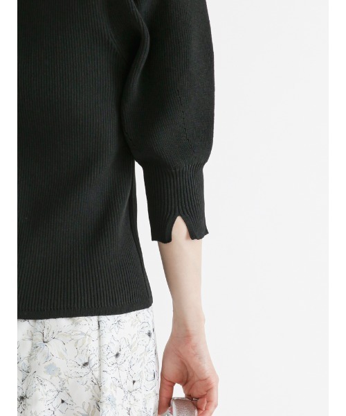 Te chichi（テチチ）の「スポンディッシュボリュームスリーブニット（ニット/セーター・レディース・グリーン/ブラック/オフホワイト・ﾌﾘ-）」の5枚目の写真