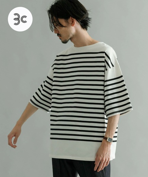 URBAN RESEARCH（アーバンリサーチ）の「『Sサイズあり』USAコットン バスクTシャツ（Tシャツ/カットソー・メンズ・チャコールグレー/オフホワイト/ブラック系その他/ホワイト系その他/ブルー/ブラウン/ブルー系その他・LARGE/SMALL/MEDIUM）」の3枚目の写真