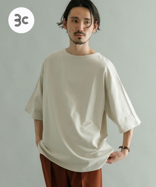 URBAN RESEARCH（アーバンリサーチ）の「『Sサイズあり』USAコットン バスクTシャツ（Tシャツ/カットソー・メンズ・チャコールグレー/オフホワイト/ブラック系その他/ホワイト系その他/ブルー/ブラウン/ブルー系その他・LARGE/SMALL/MEDIUM）」の2枚目の写真