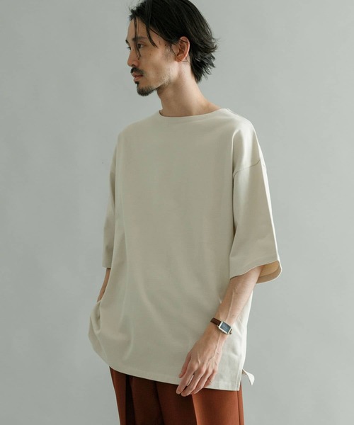 URBAN RESEARCH（アーバンリサーチ）の「『Sサイズあり』USAコットン バスクTシャツ（Tシャツ/カットソー・メンズ・チャコールグレー/オフホワイト/ブラック系その他/ホワイト系その他/ブルー/ブラウン/ブルー系その他・LARGE/SMALL/MEDIUM）」の22枚目の写真