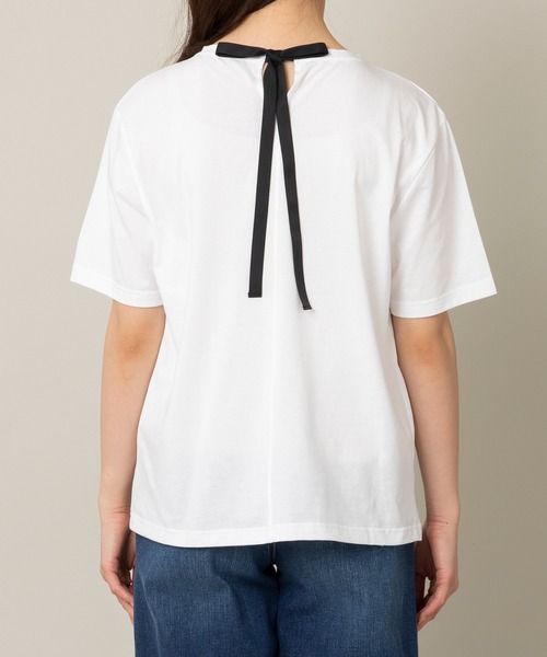 Rose Tiara(ローズティアラ)の「fille de feeロゴTシャツ(Tシャツ/カットソー・レディース・ネイビー/ピンク/オフホワイト・42/46/38)」の8枚目の写真
