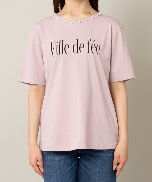 Rose Tiara(ローズティアラ)の「fille de feeロゴTシャツ(Tシャツ/カットソー・レディース・ネイビー/ピンク/オフホワイト・42/46/38)」の15枚目の写真