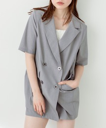 OLIVE des OLIVE ファー ジャケット グレー ピンク OLIVE des OLIVE（オリーブデオリーブ）｜レディースの