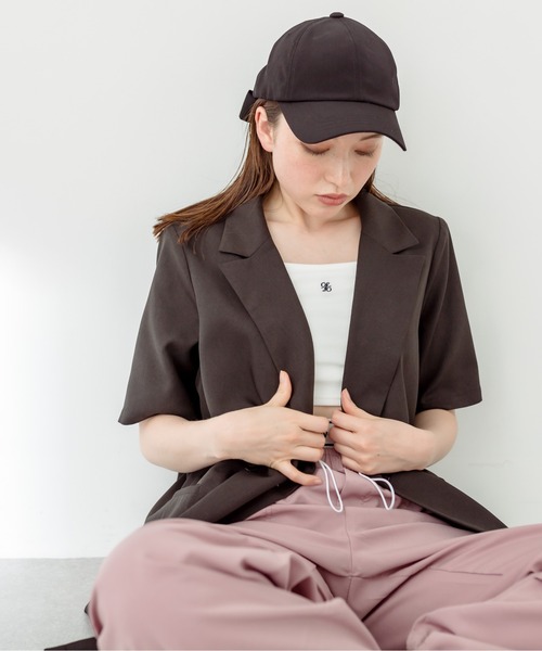 OLIVE des OLIVE（オリーブデオリーブ）の「神バランス半袖テーラードジャケット　1031070100（テーラードジャケット・レディース・グレー/ブラック/ライトグレー・FREE）」の17枚目の写真