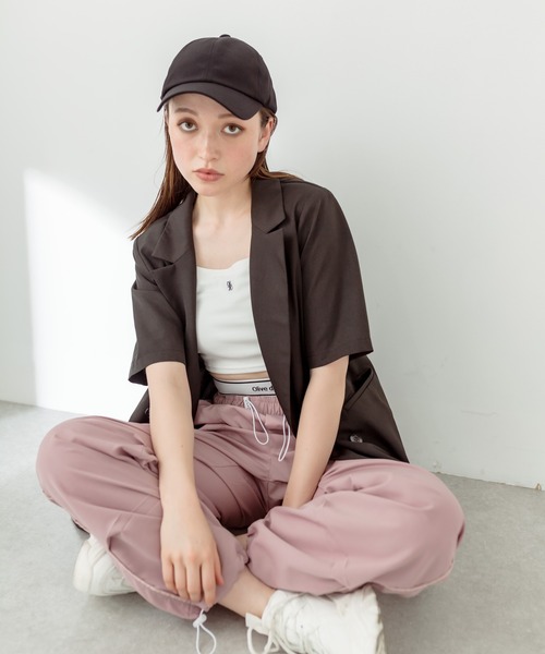 OLIVE des OLIVE（オリーブデオリーブ）の「神バランス半袖テーラードジャケット　1031070100（テーラードジャケット・レディース・グレー/ブラック/ライトグレー・FREE）」の16枚目の写真