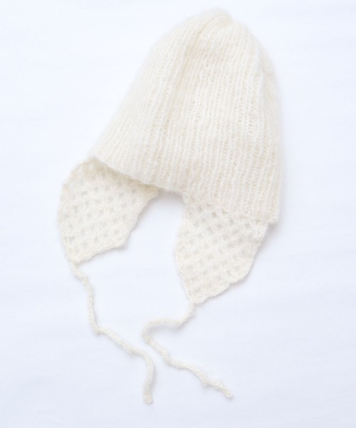I am I in fact...(アイアムアイインファクト)の「WOOL フライトニットキャップ(ニットキャップ/ビーニー・レディース・ブラック/ホワイト/グリーン/レッド・FREE)」の5枚目の写真
