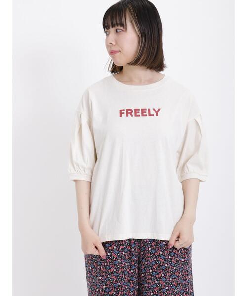 Samansa Mos2（サマンサ モスモス）の「レースベスト+パフスリーブTシャツセット（Tシャツ/カットソー・レディース・チャコールグレー/グリーン/オレンジ/キナリ/ベージュ・F）」の19枚目の写真