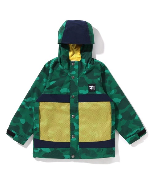 A BATHING APE(アベイシングエイプ)の「COLOR CAMO HOODIE JACKET K(ナイロンジャケット・キッズ・パープル/グリーン・140/120)」の2枚目の写真