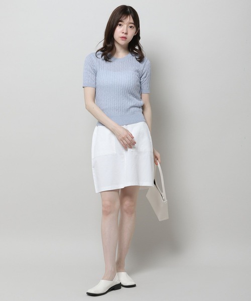 3.3 Field Trip （3.3フィールドトリップ）の「3.3 Field Trip／ラウントネッグニットT 2961743（ニット/セーター・レディース・ライトグレー/ブルー・FREE）」の3枚目の写真