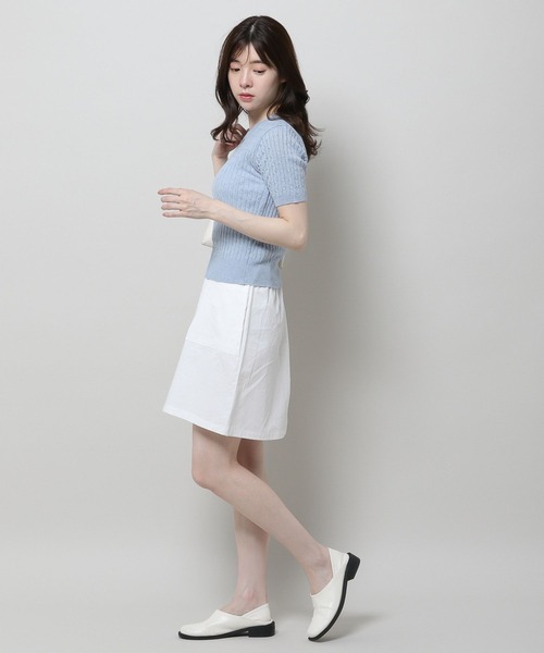 3.3 Field Trip （3.3フィールドトリップ）の「3.3 Field Trip／ラウントネッグニットT 2961743（ニット/セーター・レディース・ライトグレー/ブルー・FREE）」の4枚目の写真