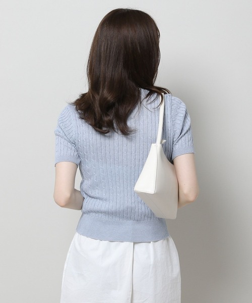 3.3 Field Trip （3.3フィールドトリップ）の「3.3 Field Trip／ラウントネッグニットT 2961743（ニット/セーター・レディース・ライトグレー/ブルー・FREE）」の11枚目の写真