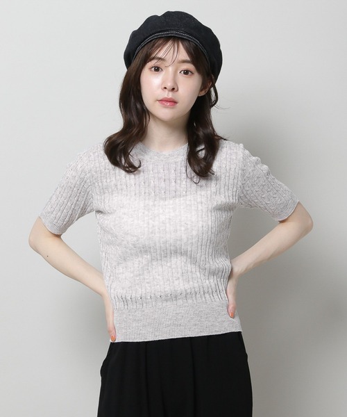 3.3 Field Trip （3.3フィールドトリップ）の「3.3 Field Trip／ラウントネッグニットT 2961743（ニット/セーター・レディース・ライトグレー/ブルー・FREE）」の16枚目の写真