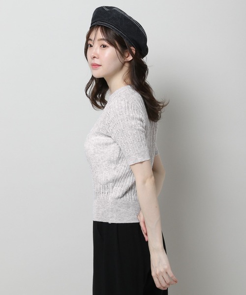 3.3 Field Trip （3.3フィールドトリップ）の「3.3 Field Trip／ラウントネッグニットT 2961743（ニット/セーター・レディース・ライトグレー/ブルー・FREE）」の17枚目の写真