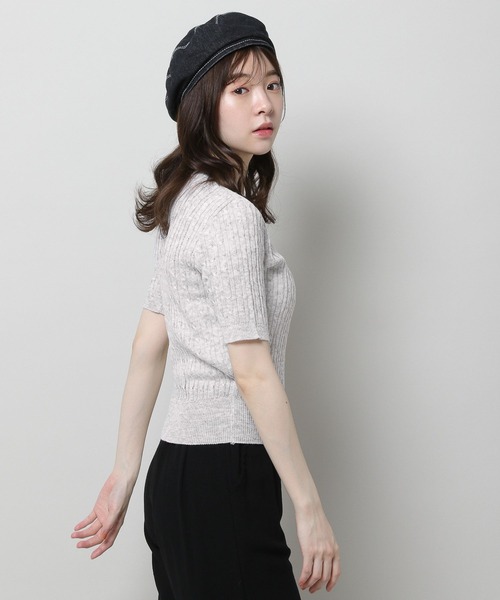 3.3 Field Trip （3.3フィールドトリップ）の「3.3 Field Trip／ラウントネッグニットT 2961743（ニット/セーター・レディース・ライトグレー/ブルー・FREE）」の18枚目の写真