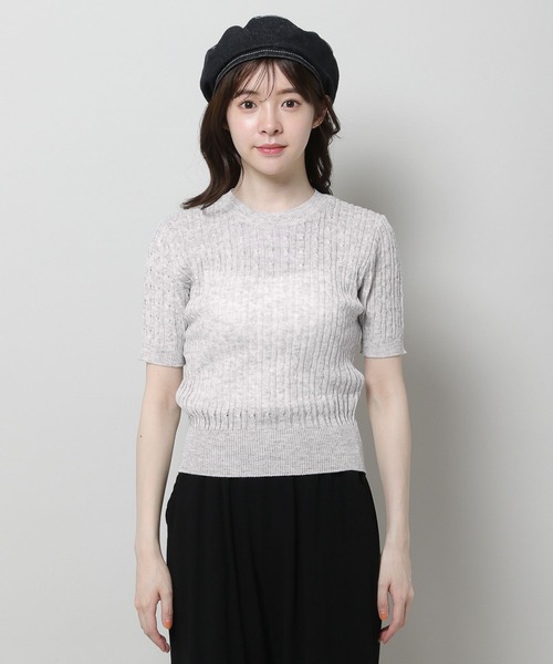 3.3 Field Trip （3.3フィールドトリップ）の「3.3 Field Trip／ラウントネッグニットT 2961743（ニット/セーター・レディース・ライトグレー/ブルー・FREE）」の21枚目の写真