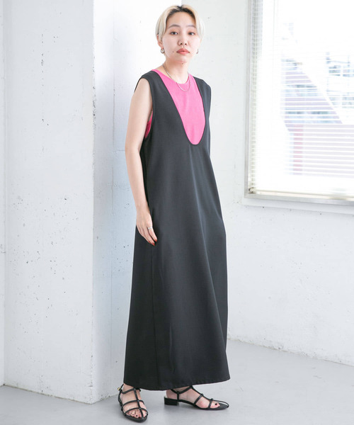 KBF（ケイビーエフ）の「2WAYジャンパースカート（ワンピース・レディース・チャコールグレー/ブラック/ベージュ系その他・ONE）」の2枚目の写真