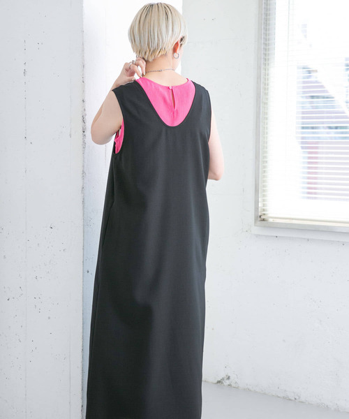 KBF（ケイビーエフ）の「2WAYジャンパースカート（ワンピース・レディース・チャコールグレー/ブラック/ベージュ系その他・ONE）」の4枚目の写真