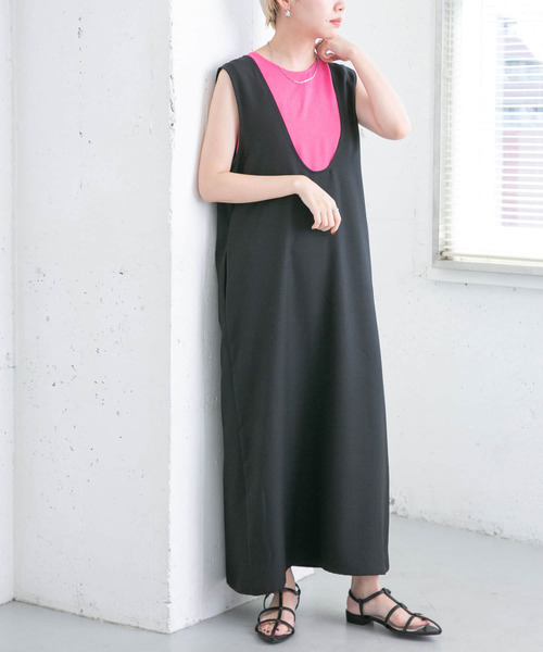 KBF（ケイビーエフ）の「2WAYジャンパースカート（ワンピース・レディース・チャコールグレー/ブラック/ベージュ系その他・ONE）」の5枚目の写真