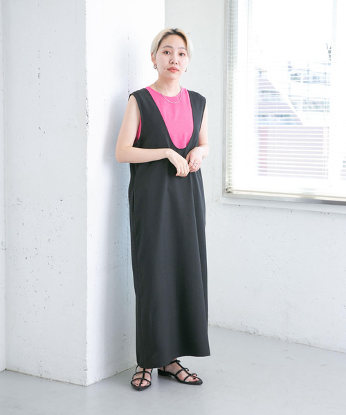 KBF（ケイビーエフ）の「2WAYジャンパースカート（ワンピース・レディース・チャコールグレー/ブラック/ベージュ系その他・ONE）」の9枚目の写真