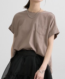 綿100% ゆるシルエット胸ポケット付Tシャツ