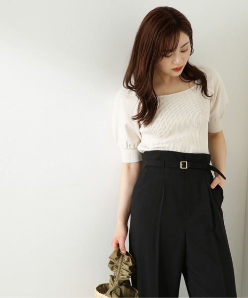 PROPORTION BODY DRESSING(プロポーションボディドレッシング)の「ランダムリブバックリボンニット / 1213270702(ニット/セーター・レディース・ブラック/ピンク/グリーン/オフホワイト・FREE)」の5枚目の写真