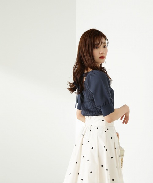 PROPORTION BODY DRESSING(プロポーションボディドレッシング)の「ランダムリブバックリボンニット / 1213270702(ニット/セーター・レディース・ブラック/ピンク/グリーン/オフホワイト・FREE)」の6枚目の写真