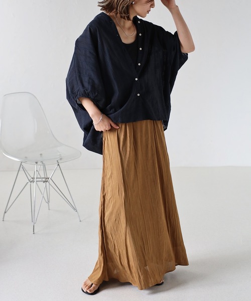 Bonjour Sagan(ボンジュールサガン)の「刺繍ドルマンシャツ(シャツ/ブラウス・レディース・オフホワイト/ブラック・FREE)」の8枚目の写真