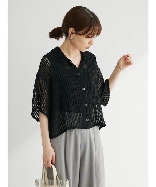 ELENCARE DUE（エレンカーレデュエ）の「・ELENCARE　DUE　メッシュレースシャツ（シャツ/ブラウス・レディース・ブラック/アイボリー・FREE）」の6枚目の写真