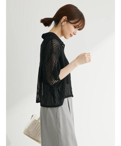 ELENCARE DUE（エレンカーレデュエ）の「・ELENCARE　DUE　メッシュレースシャツ（シャツ/ブラウス・レディース・ブラック/アイボリー・FREE）」の7枚目の写真