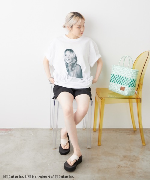 WHIMSIC（ウィムジック）の「【LIFE×WHIMSIC】DOT（Tシャツ/カットソー・メンズ・ホワイト/ブラック・FREE）」の4枚目の写真