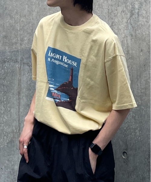 niko and...（ニコアンド）の「レトロデザインプリントＴ（Tシャツ/カットソー・メンズ・チャコール/その他1/その他2/ブルー/イエロー/オレンジ・LARGE/MEDIUM）」の4枚目の写真