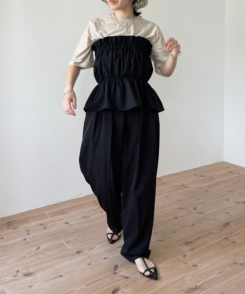 wee9s(ウィークス)の「plus one bustier / プラスワンビスチェ(ベスト・レディース・ブラック/アイボリー/ベージュ/ネイビー・FREE)」の10枚目の写真