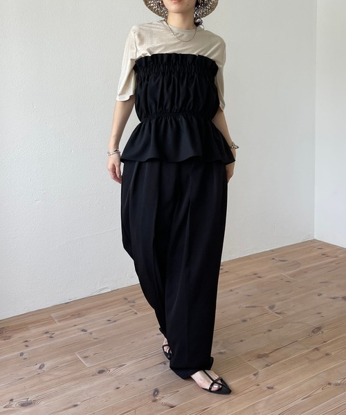 wee9s(ウィークス)の「plus one bustier / プラスワンビスチェ(ベスト・レディース・ブラック/アイボリー/ベージュ/ネイビー・FREE)」の11枚目の写真