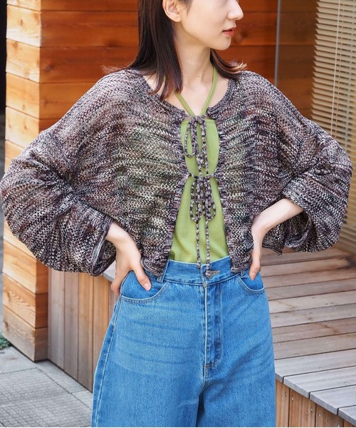 tiptop（ティップトップ）の「MIXリボン2wayカーディガン（カーディガン/ボレロ・レディース・ブルー/ブラック/グレー・FREE）」の17枚目の写真