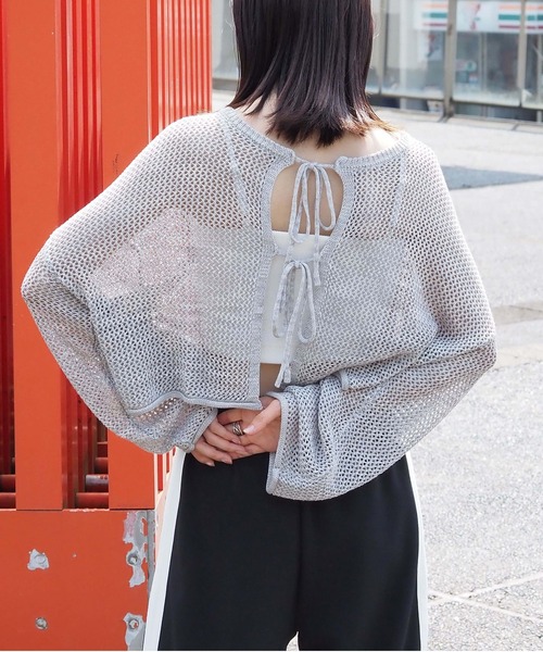 tiptop（ティップトップ）の「MIXリボン2wayカーディガン（カーディガン/ボレロ・レディース・ブルー/ブラック/グレー・FREE）」の11枚目の写真