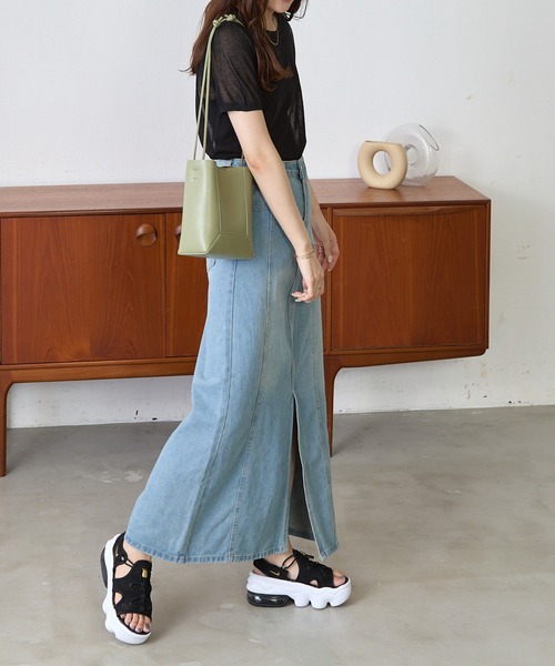 Shelly island（シェリーアイランド）の「デニムロングスカート（デニムスカート・レディース・ライトブルー・FREE）」の9枚目の写真