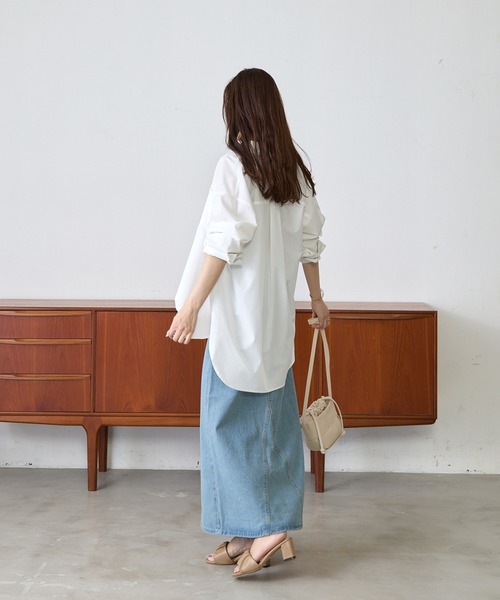 Shelly island（シェリーアイランド）の「デニムロングスカート（デニムスカート・レディース・ライトブルー・FREE）」の7枚目の写真