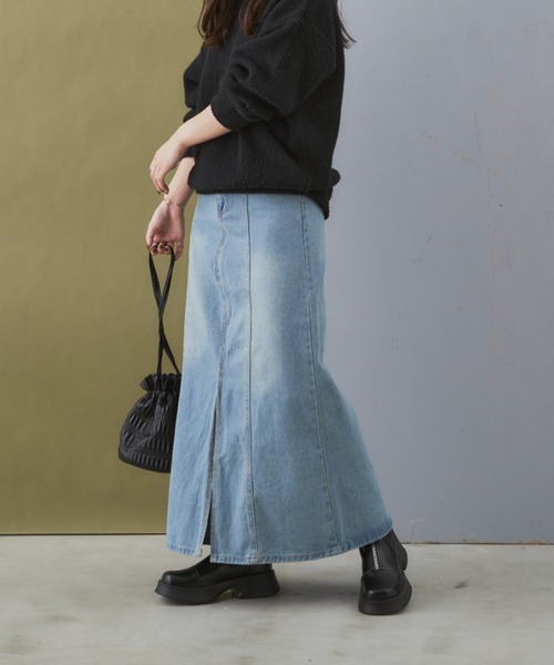 Shelly island（シェリーアイランド）の「デニムロングスカート（デニムスカート・レディース・ライトブルー・FREE）」の15枚目の写真