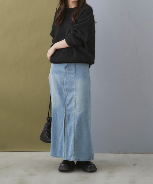 Shelly island（シェリーアイランド）の「デニムロングスカート（デニムスカート・レディース・ライトブルー・FREE）」の17枚目の写真