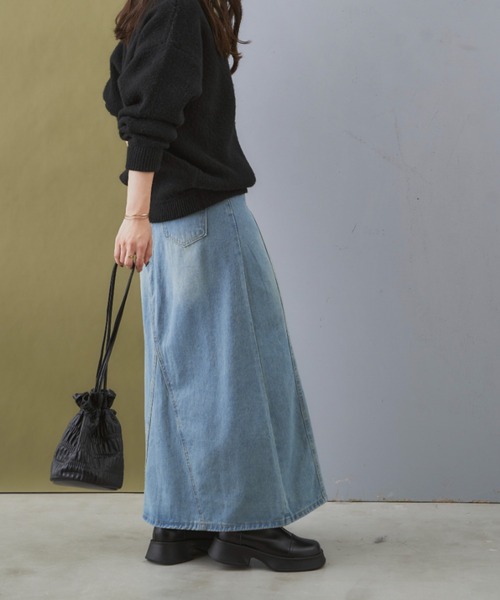 Shelly island（シェリーアイランド）の「デニムロングスカート（デニムスカート・レディース・ライトブルー・FREE）」の16枚目の写真