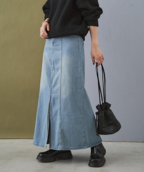 Shelly island（シェリーアイランド）の「デニムロングスカート（デニムスカート・レディース・ライトブルー・FREE）」の14枚目の写真