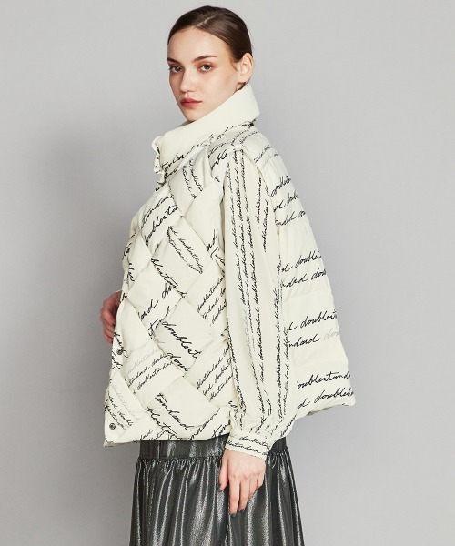 DOUBLE STANDARD CLOTHING（ダブルスタンダードクロージング）の「レタードイントレチャートダウンベスト（ダウンベスト・レディース・オフホワイト・FREE）」の3枚目の写真