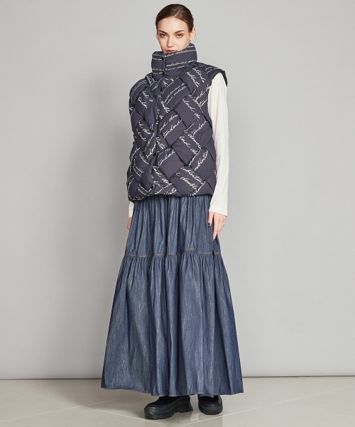 DOUBLE STANDARD CLOTHING（ダブルスタンダードクロージング）の「レタードイントレチャートダウンベスト（ダウンベスト・レディース・オフホワイト・FREE）」の13枚目の写真