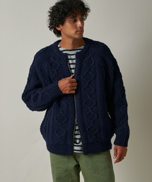SHETLAND WOOL FISHERMAN ZIP UP / フィッシャーマンズセーター
