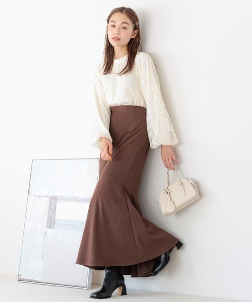 mysty woman（ミスティウーマン）の「起毛レースボリュームスリーブブラウス　974827（シャツ/ブラウス・レディース・マスタード/アイボリー/ブラック・FREE）」の18枚目の写真