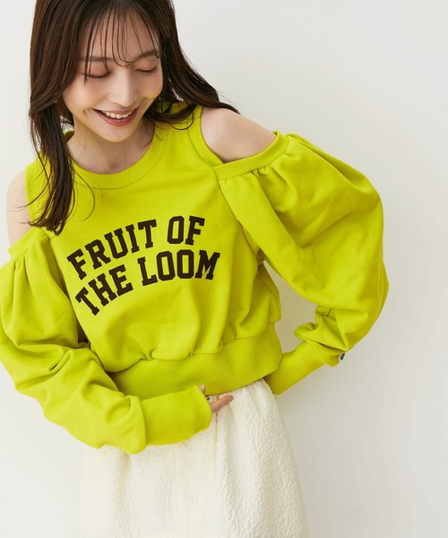 VIS（ビス）の「【FRUIT OF THE LOOM別注】オープンショルダースウェット（スウェット・レディース・グレー/ブラック/ミント・FREE）」の4枚目の写真