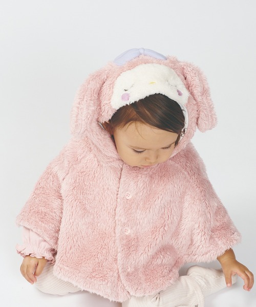 kids zoo(キッズズー)の「kid'szoo×Sanrio characters サンリオキャラクターボアマント・ケープ(ポンチョ・キッズ・オフホワイト/ラベンダー/ピンク/ブルー/イエロー・S/M)」の14枚目の写真